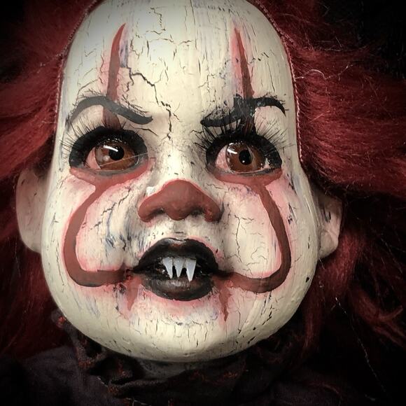 OOAK Creepy Odd 17 “ Haunted Ghost Clown Doll Scary Halloween Horror Art Doll - Picture 1 of 16